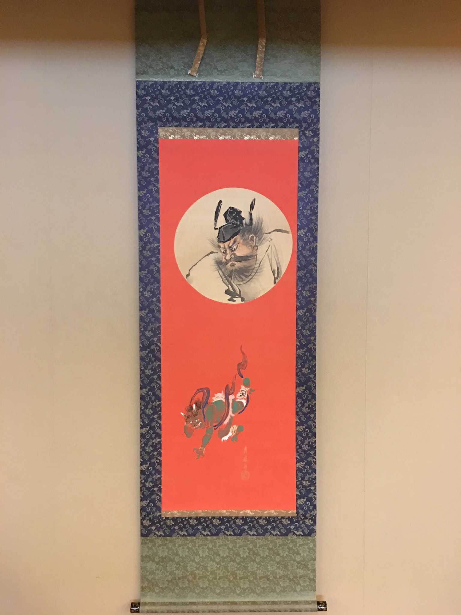 掛け軸 池上秀敏 瀧に小雀の図 - 美術品/アンティーク
