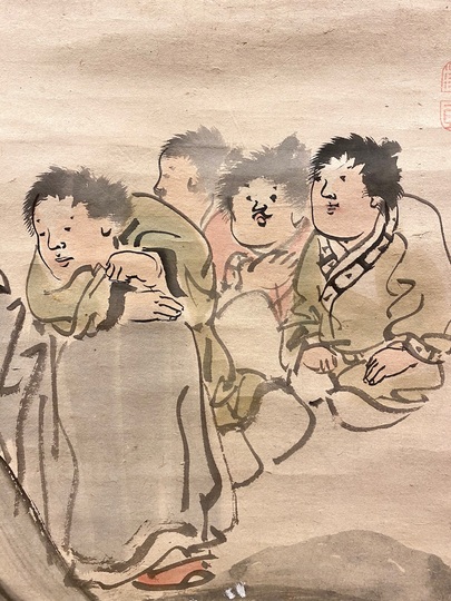 長澤芦雪の掛け軸タイプ日本画 - 絵画