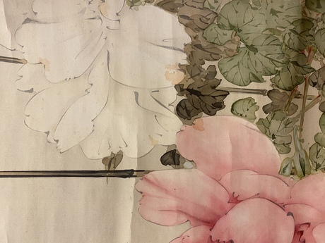 豊富な格安◎中村岳陽『牡丹』日本画★花鳥・掛け軸・ 花鳥、鳥獣