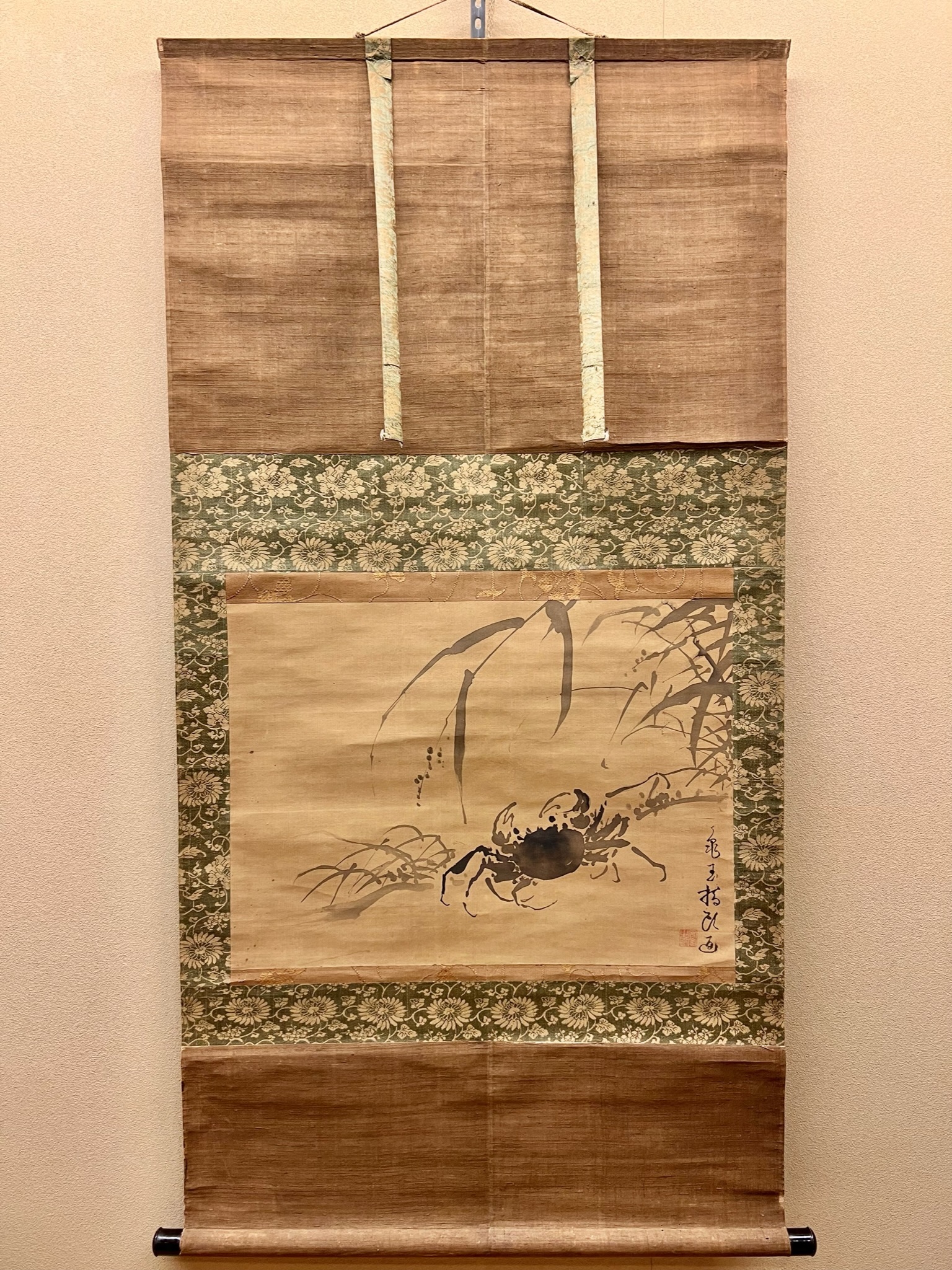 黒川亀玉 指頭画墨蟹図｜古美術・掛け軸の販売・買取・鑑定-松本松栄堂